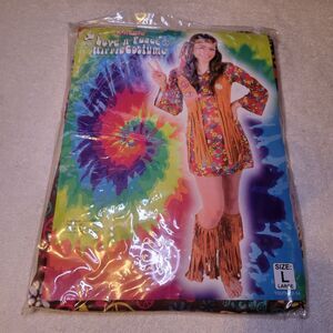 Love n Peace Hippie Costume Youth Large 12-14 NEW Kangaroo Halloween Cosplay
